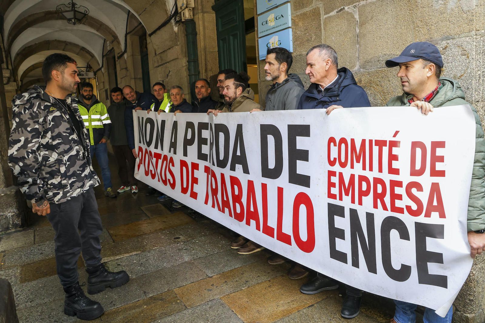 Protesta dos traballadores de ENCE en Santiago
