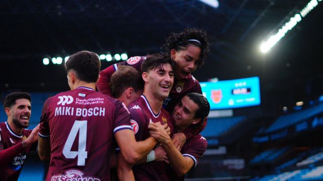 Alain Ribeiro celebra su gol en Balaídos frente al Celta Fortuna