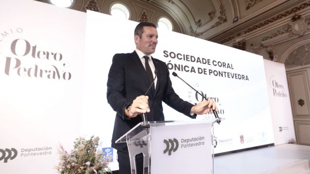 José López Campos, conselleiro de Cultura, durante o acto do Premio Otero Pedrayo