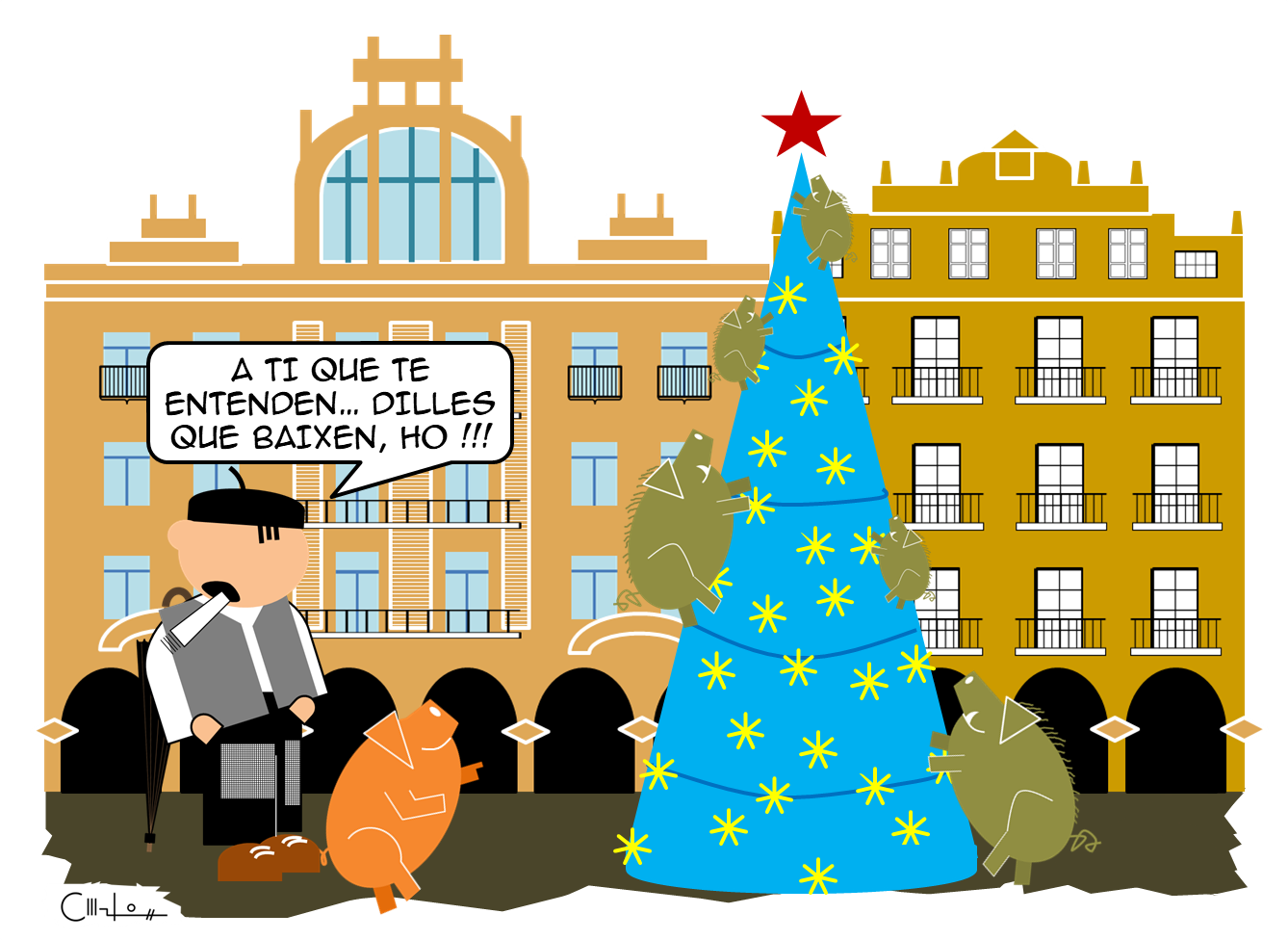 Os Recortiños Árbore de Nadal e porquiños cativos