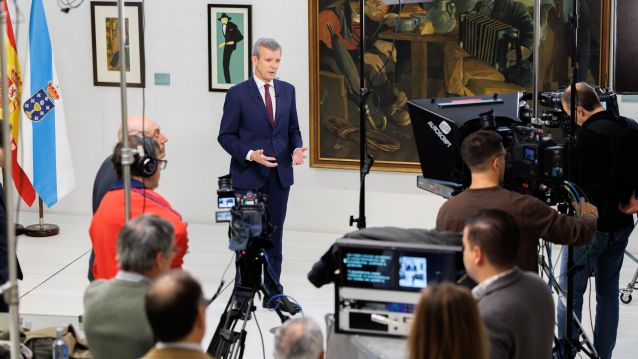 Alfonso Rueda durante la grabación del mensaje de fin de año 2025 Alfonso Rueda durante la grabación del mensaje de fin de año 2025