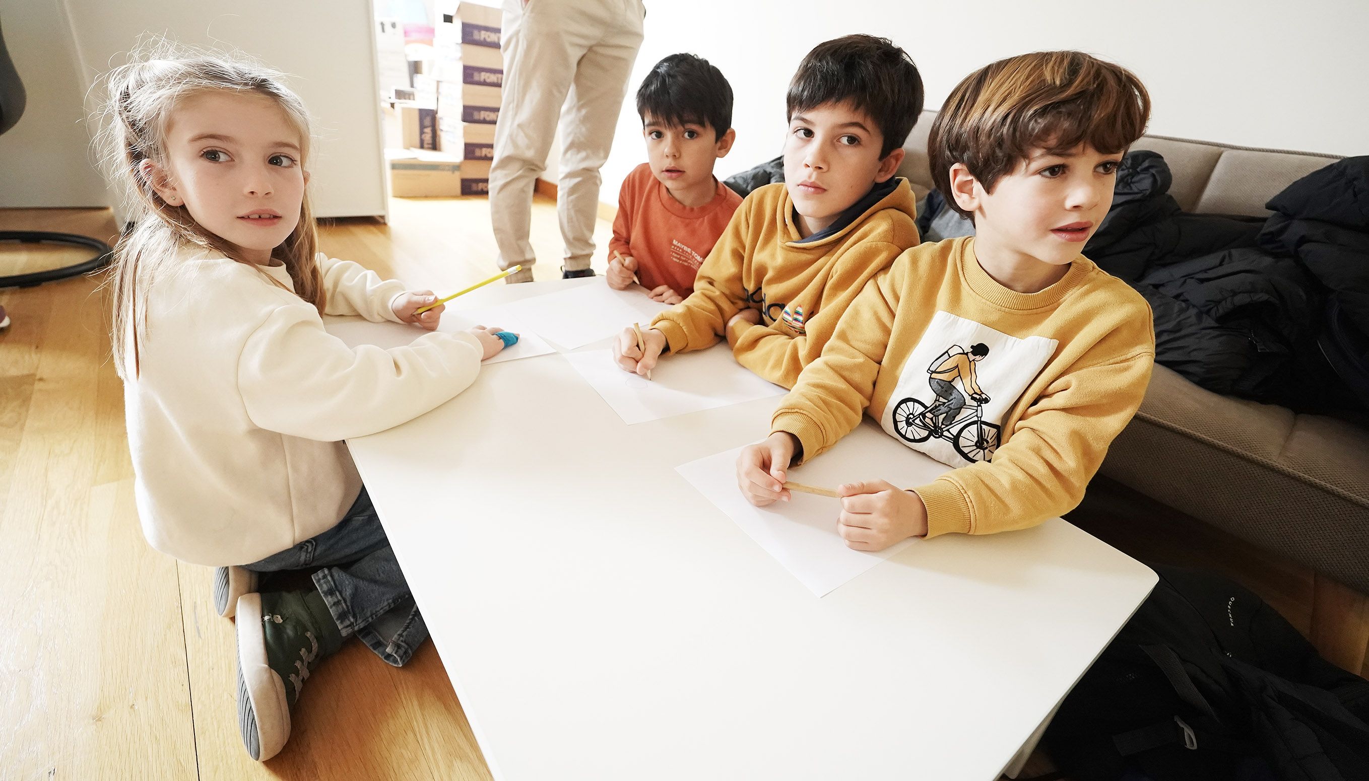 Escolares de Primero y Segundo de Primaria del CEIP Ponte Sampaio
