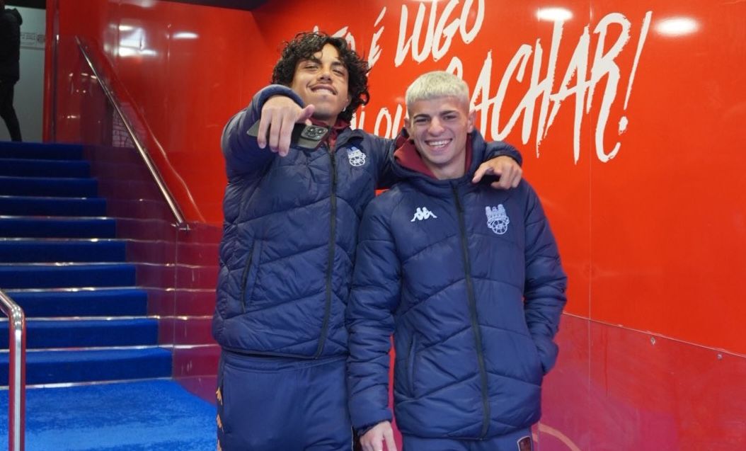 Luisao e Iker Escudero, en el Estadio Anxo Carro