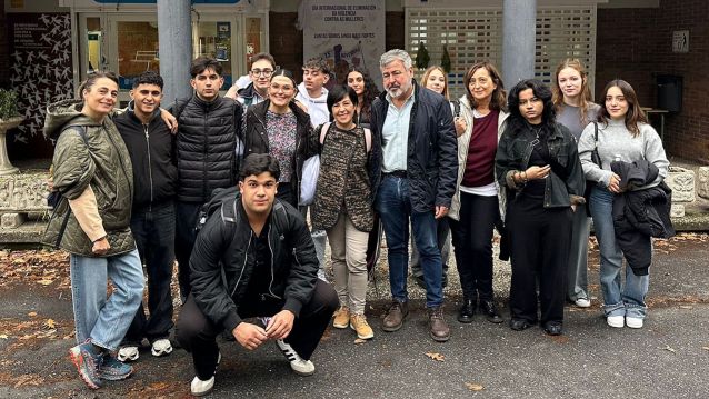 Alumnado italiano durante su estancia en Pontevedra