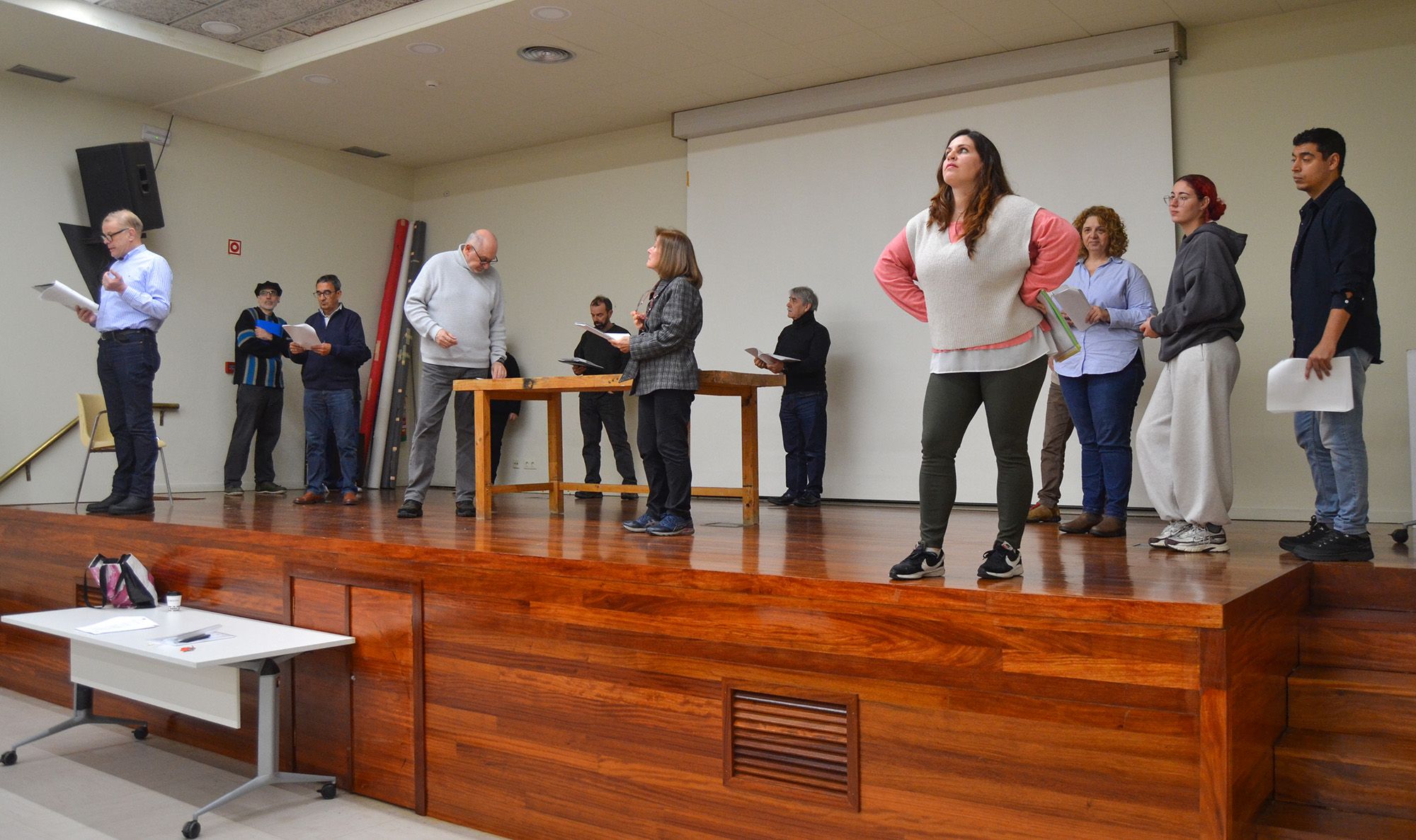 Ensayos del grupo de teatro del campus de Pontevedra