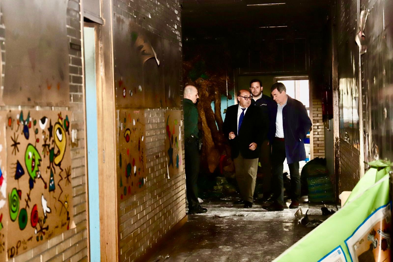 O incendio que afectou ao comedor do colexio