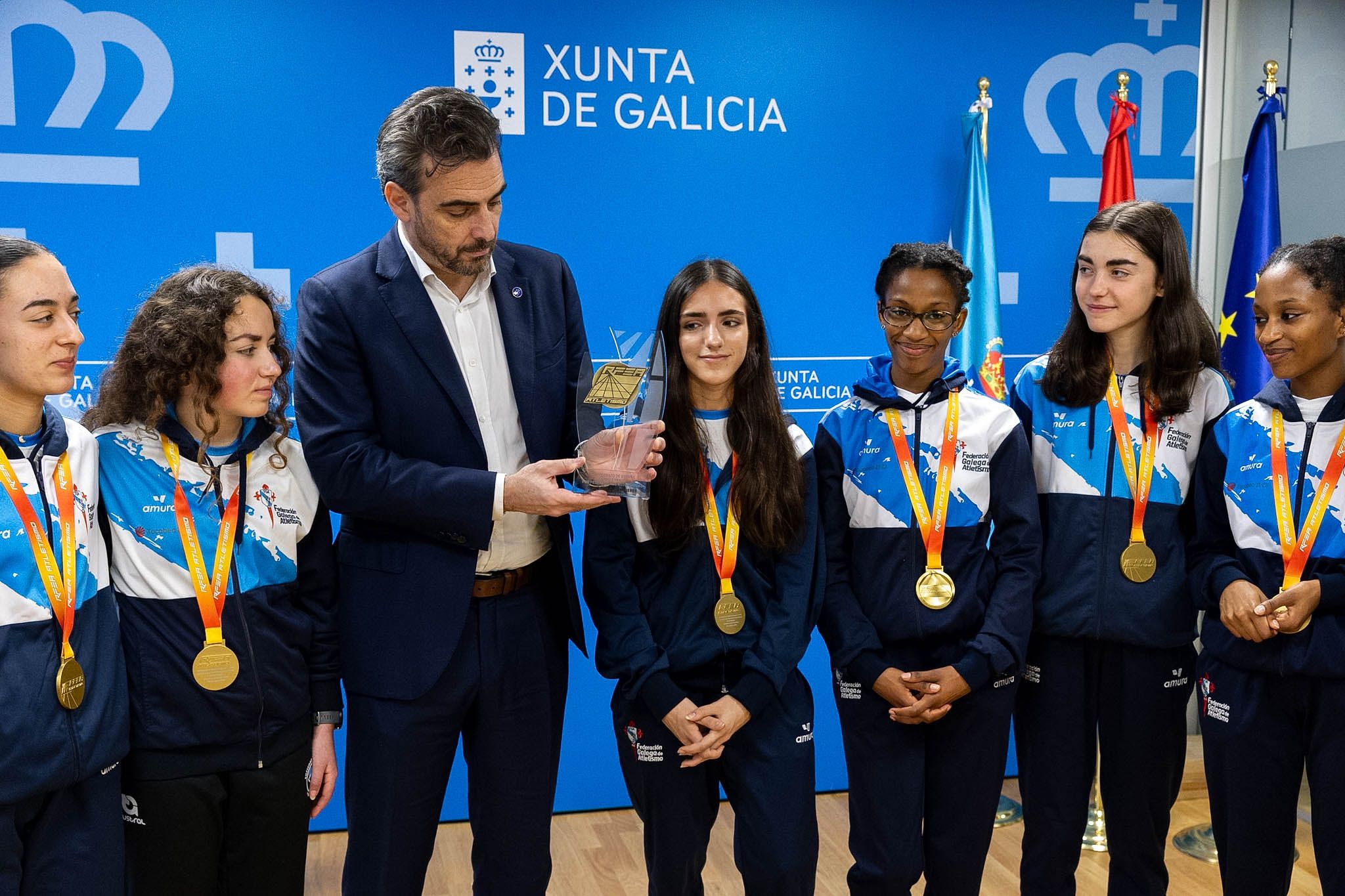 Recepción de la Xunta a la Selección Gallega de Campo a Través Sub-18 y Sub-20