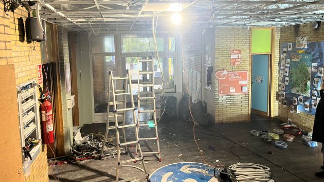 Obras de urgencia tras el incendio en el CEIP Tenorio Obras de urgencia tras el incendio en el CEIP Tenorio