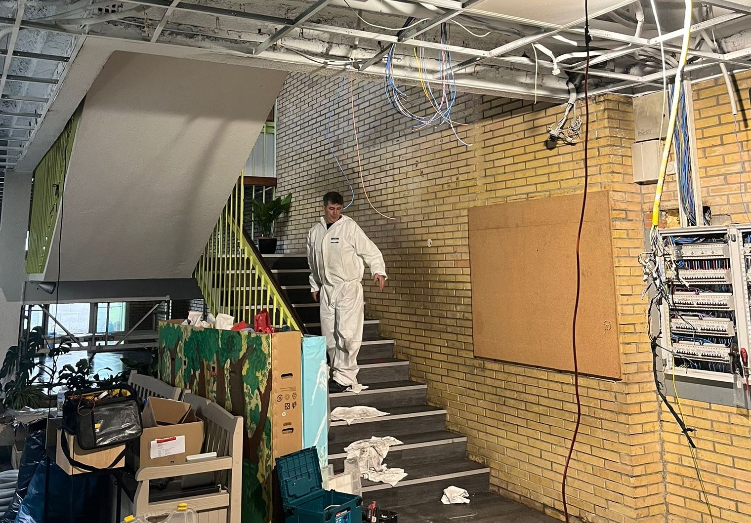Obras de urgencia tras el incendio en el CEIP Tenorio