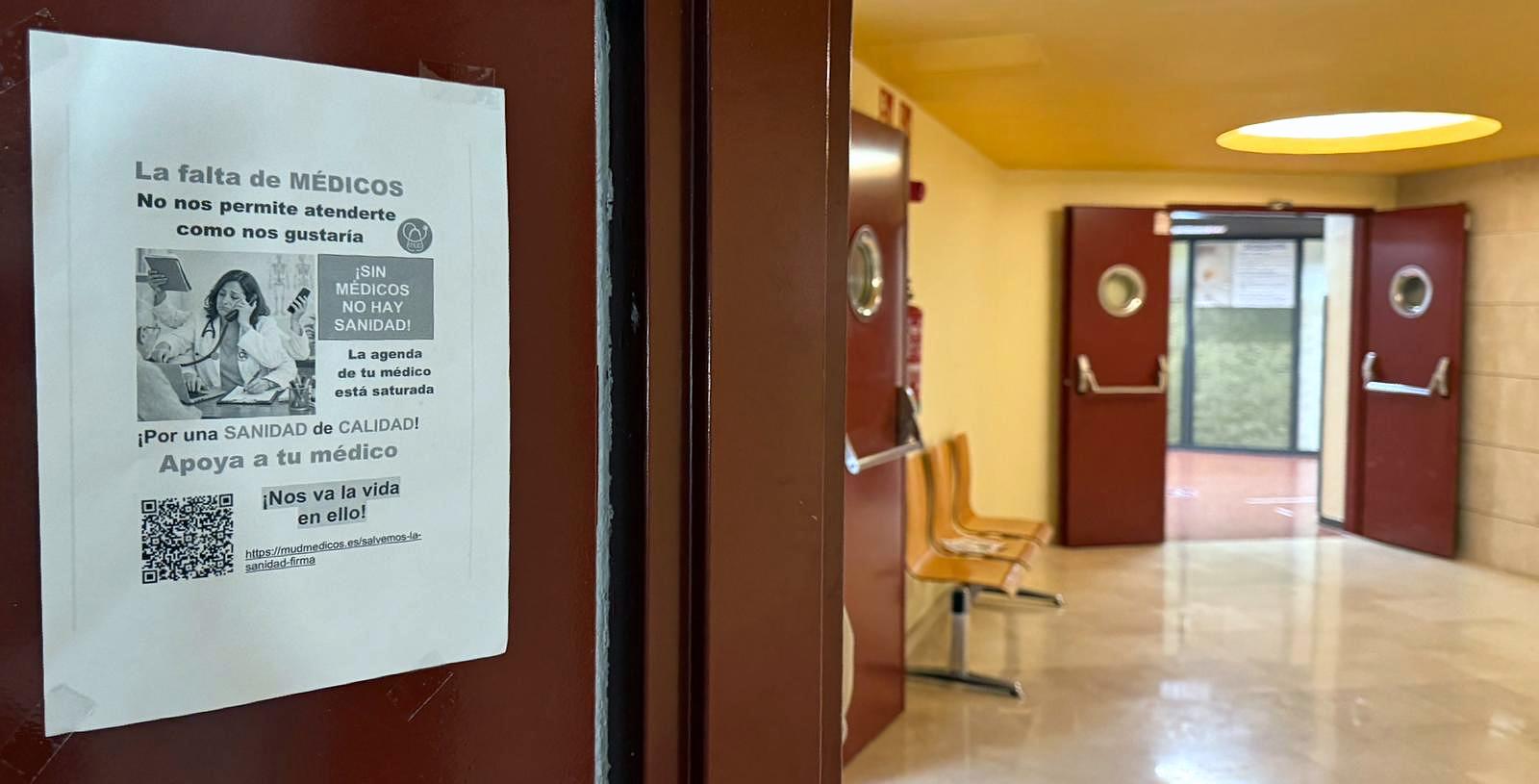 Aviso da falta de médicos no Hospital Montecelo durante a folga