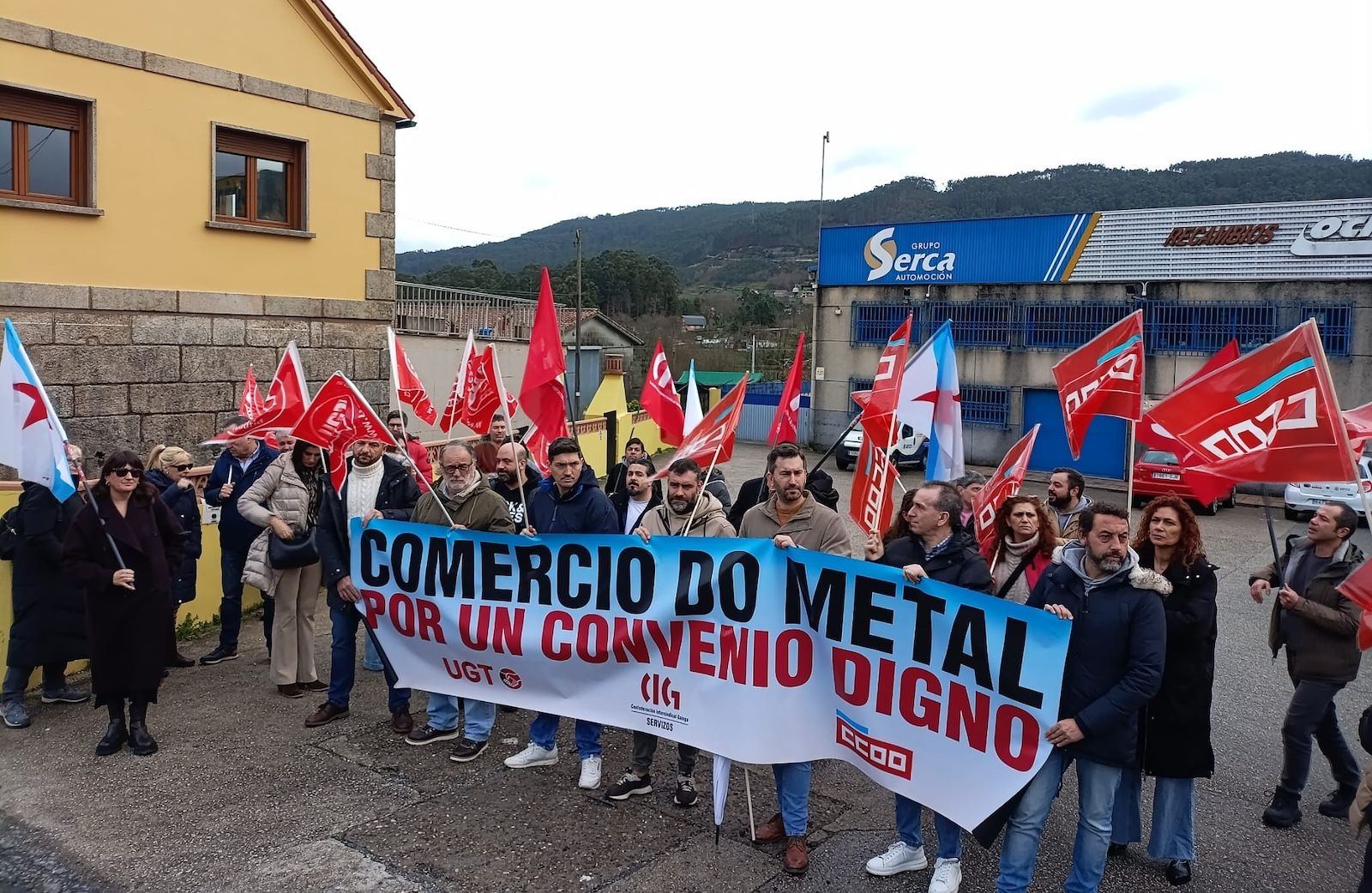 Protestas en Vilaboa por el convenio colectivo del comercio del metal
