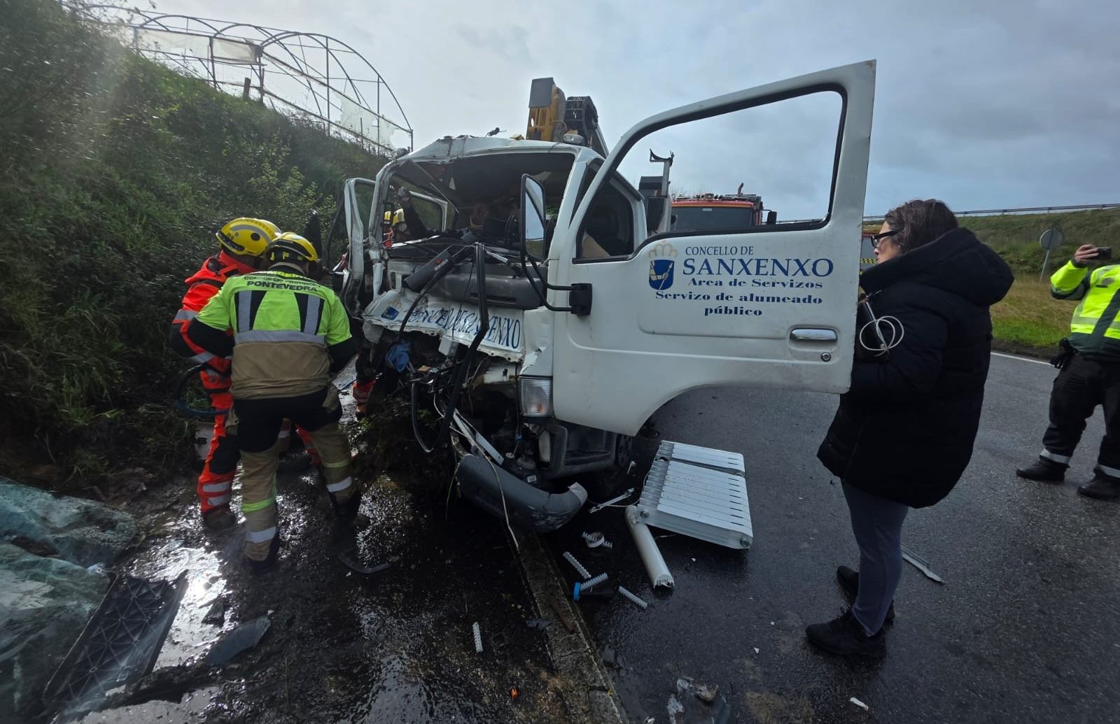 Accidente entre dous camións en Nantes