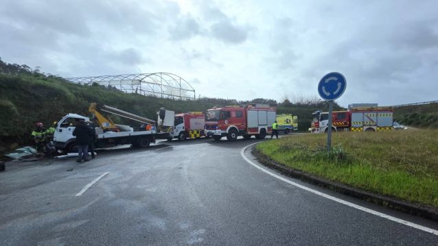 Accidente entre dous camións en Nantes