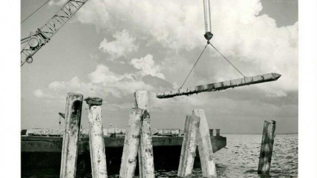 Construcción del puente del lago Maracaibo
