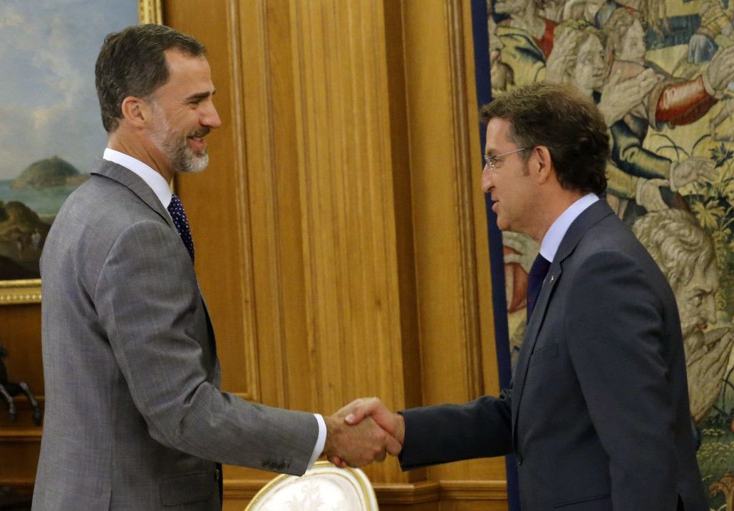 O rei Felipe VI e o presidente da Xunta