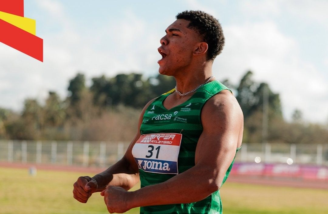 Hugo Casañas, tras batir el récord de España Sub 18 de Disco
