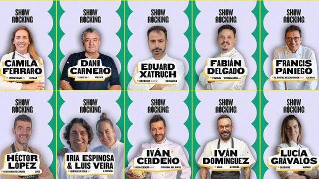 Parte dos chefs que participarán no ShowRocking do PortAmérica 2026