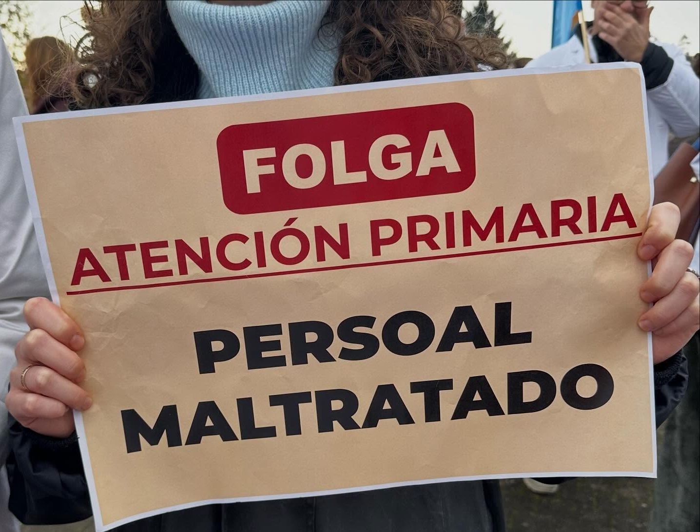 Cartel en una protesta de facultativos