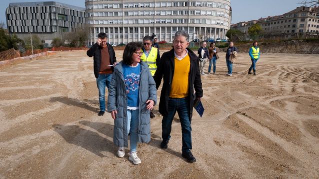 Visita del alcalde a las obras del parque de A Parda Visita del alcalde a las obras del parque de A Parda