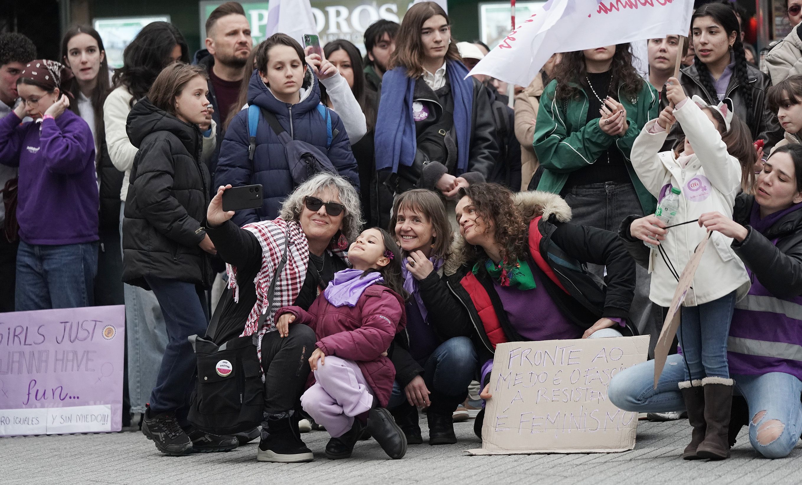 Manifestación del 8M en Pontevedra convocada por la Marcha Mundial de las Mujeres Manifestación del 8M en Pontevedra convocada por la Marcha Mundial de las Mujeres