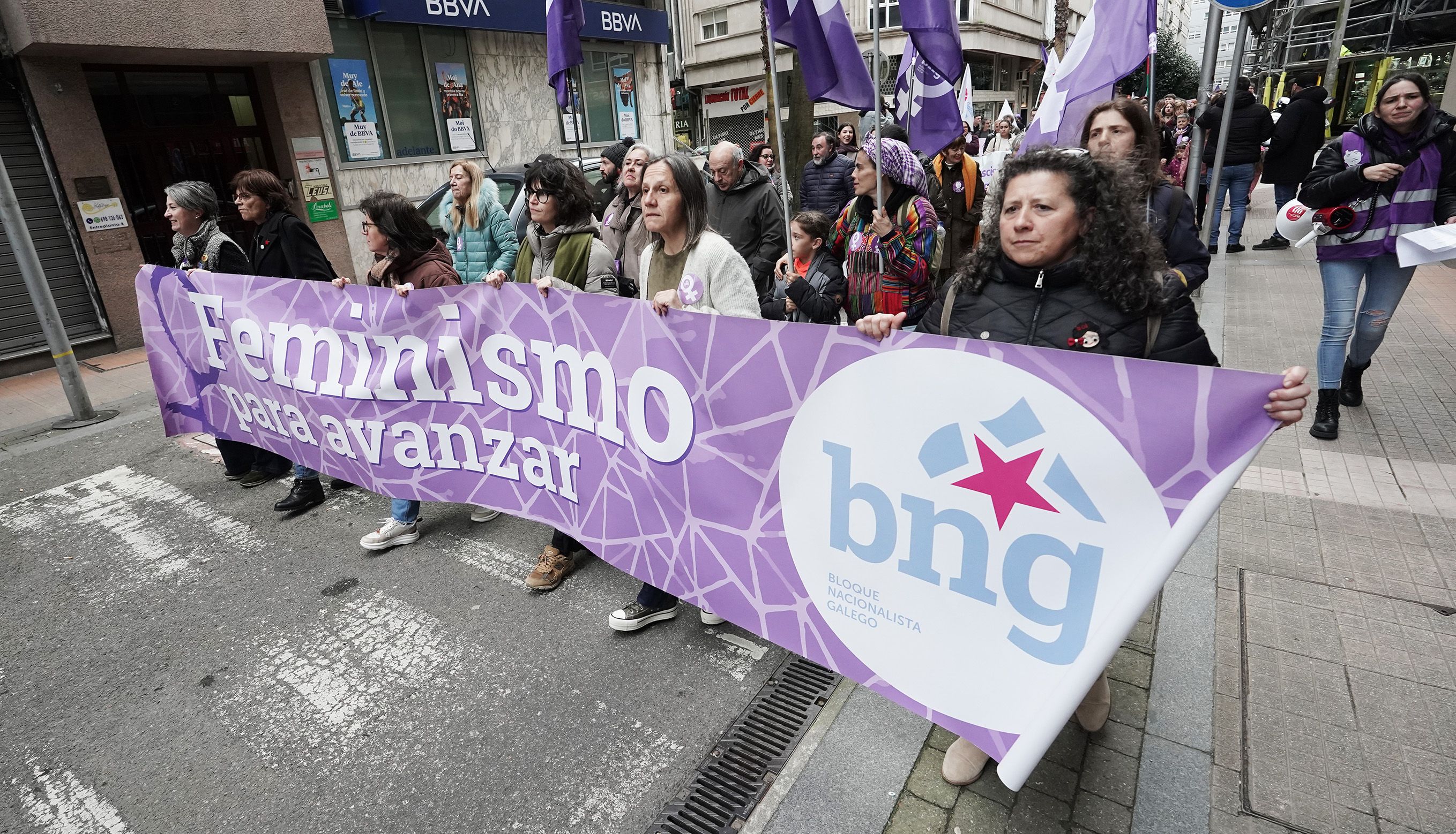 Manifestación del 8M en Pontevedra convocada por la Marcha Mundial de las Mujeres Manifestación del 8M en Pontevedra convocada por la Marcha Mundial de las Mujeres