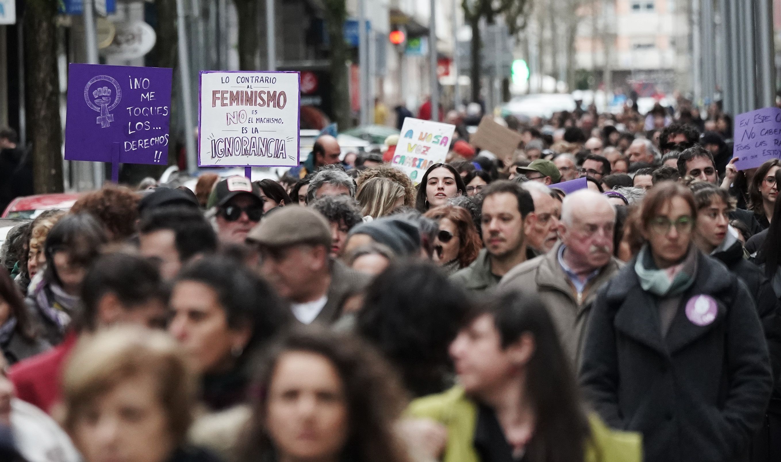 Manifestación del 8M en Pontevedra convocada por la Marcha Mundial de las Mujeres Manifestación del 8M en Pontevedra convocada por la Marcha Mundial de las Mujeres