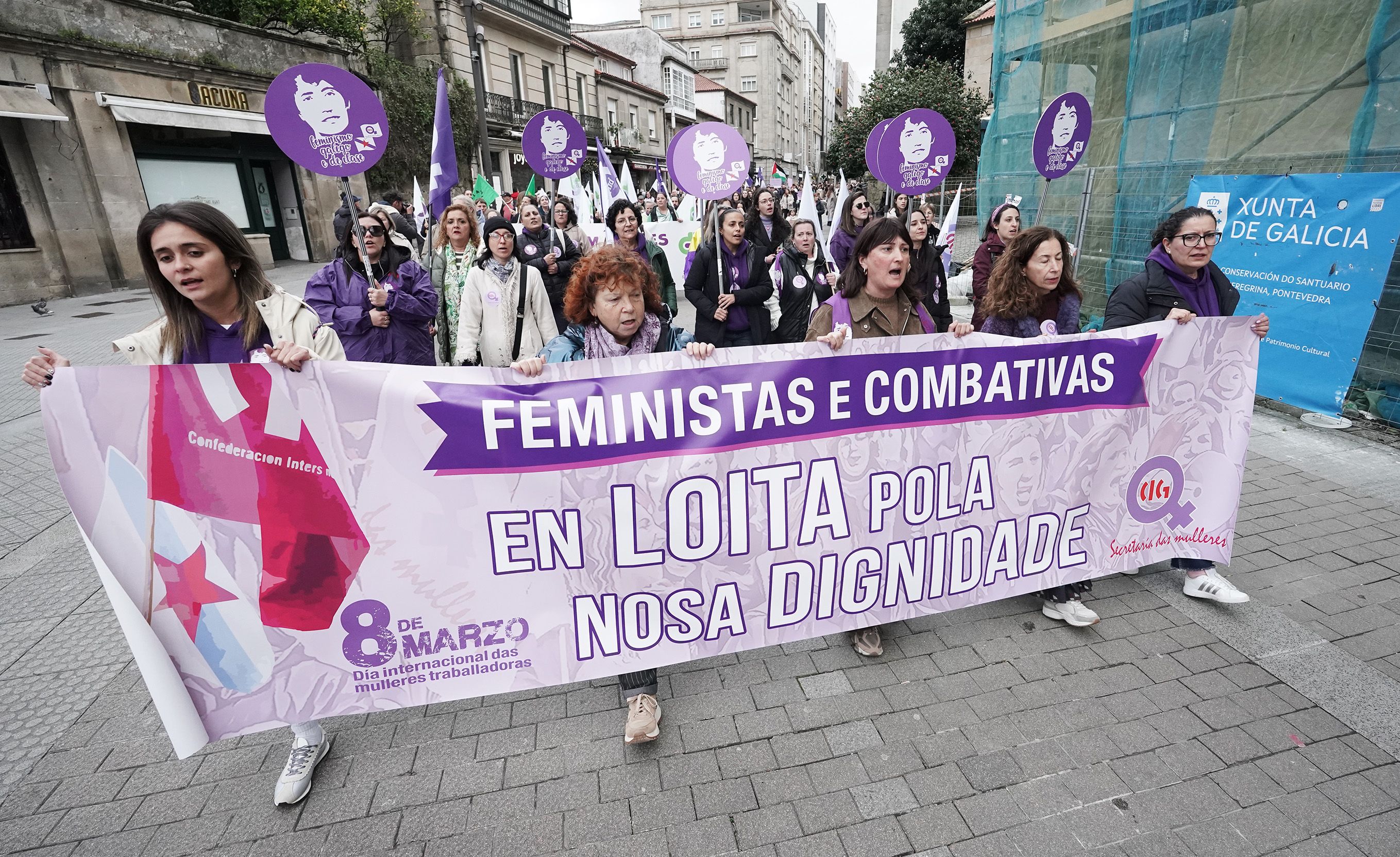 Manifestación del 8M en Pontevedra convocada por la Marcha Mundial de las Mujeres Manifestación del 8M en Pontevedra convocada por la Marcha Mundial de las Mujeres