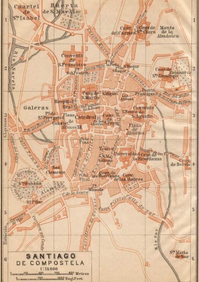 Plano de Santiago de Compostela de 1901 Plano de Santiago de Compostela de 1901