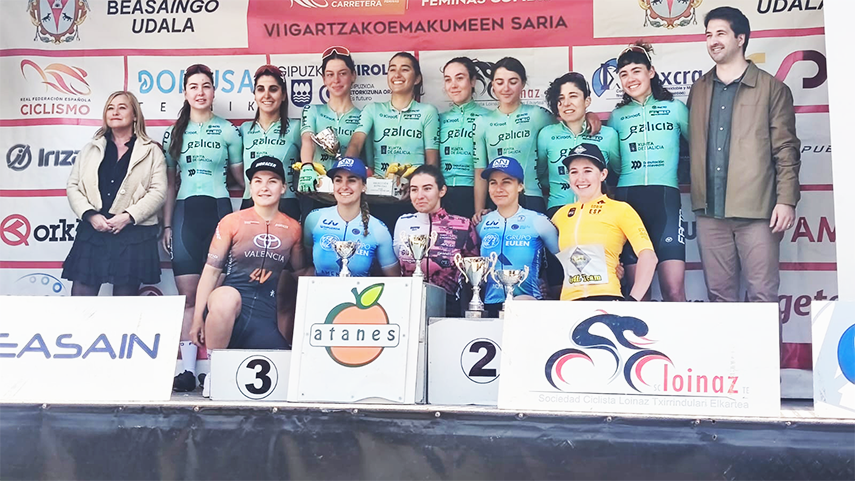 Podio da segunda xornada da Copa de España de ciclismo