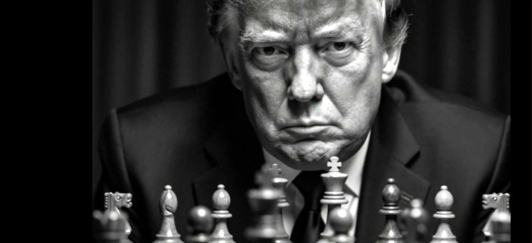 Donald Trump ante un tablero de ajedrez