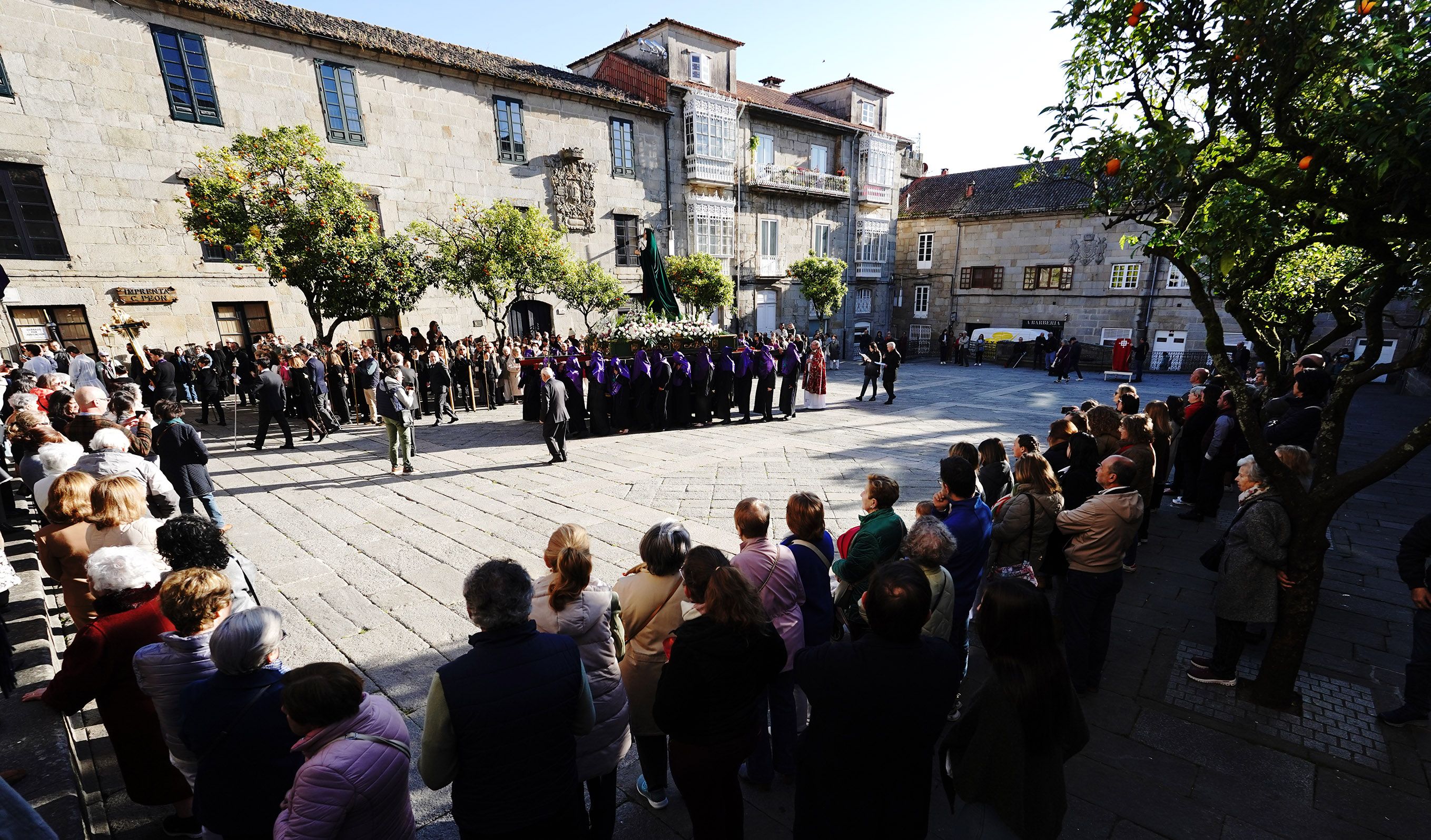 Procesión do 'Encontro' con Viacrucis Penitencial na Semana Santa de Pontevedra