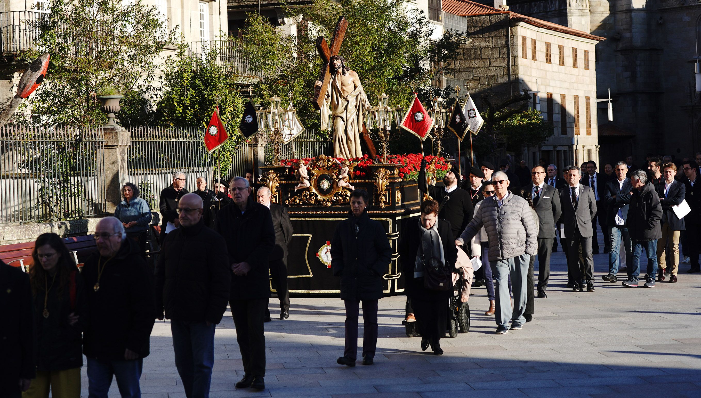 Procesión do 'Encontro' con Viacrucis Penitencial na Semana Santa de Pontevedra