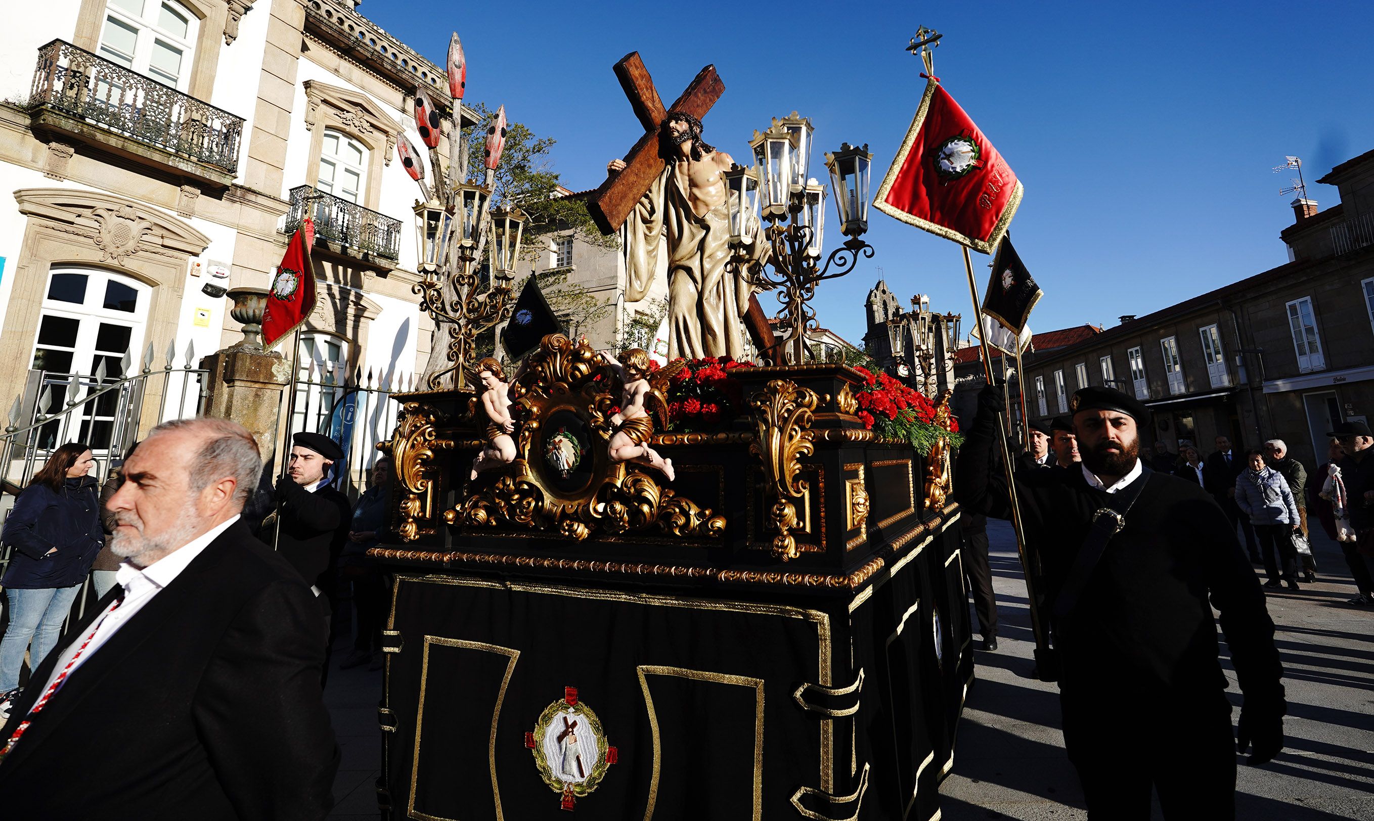 Procesión do 'Encontro' con Viacrucis Penitencial na Semana Santa de Pontevedra