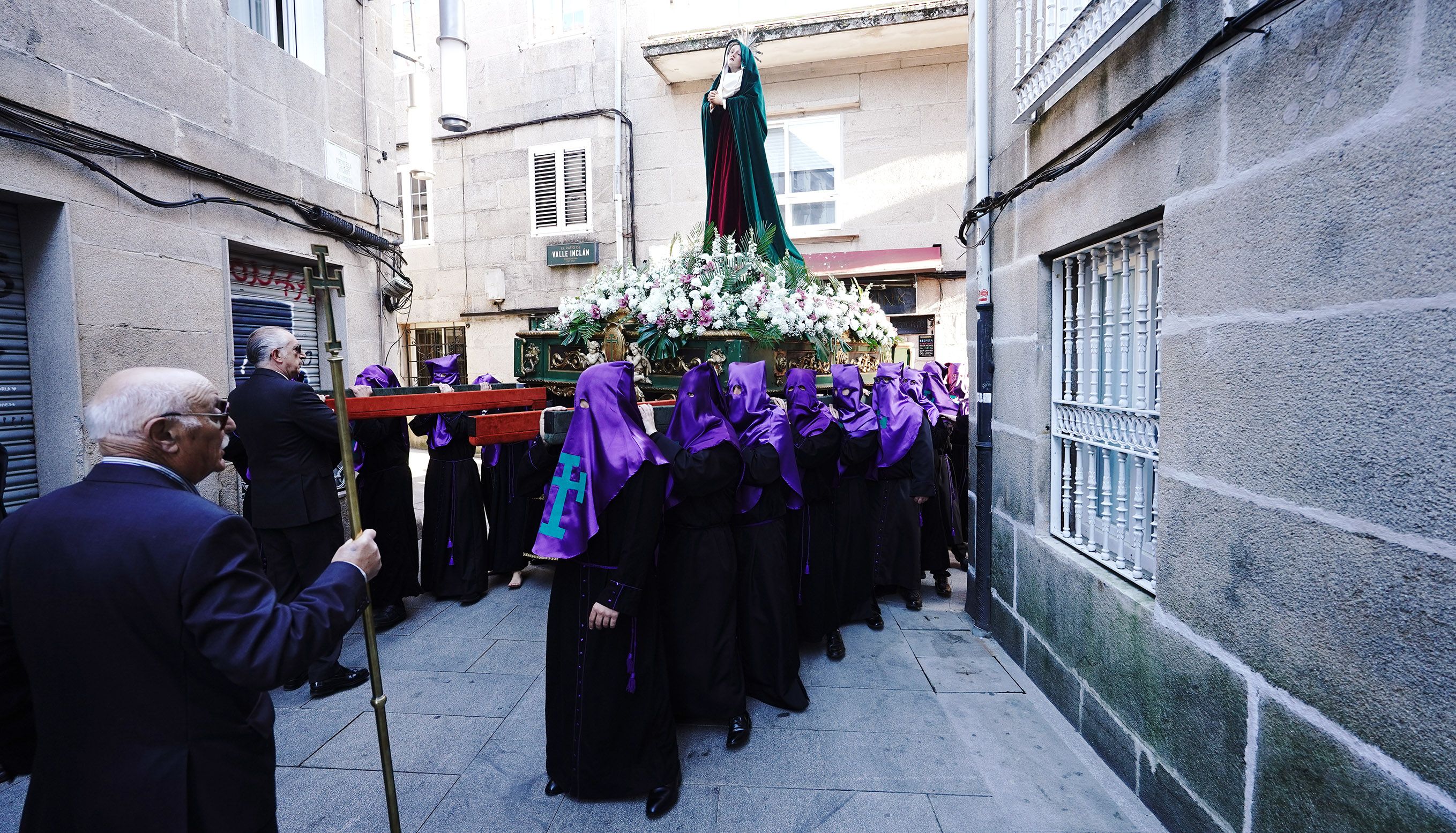 Procesión do 'Encontro' con Viacrucis Penitencial na Semana Santa de Pontevedra