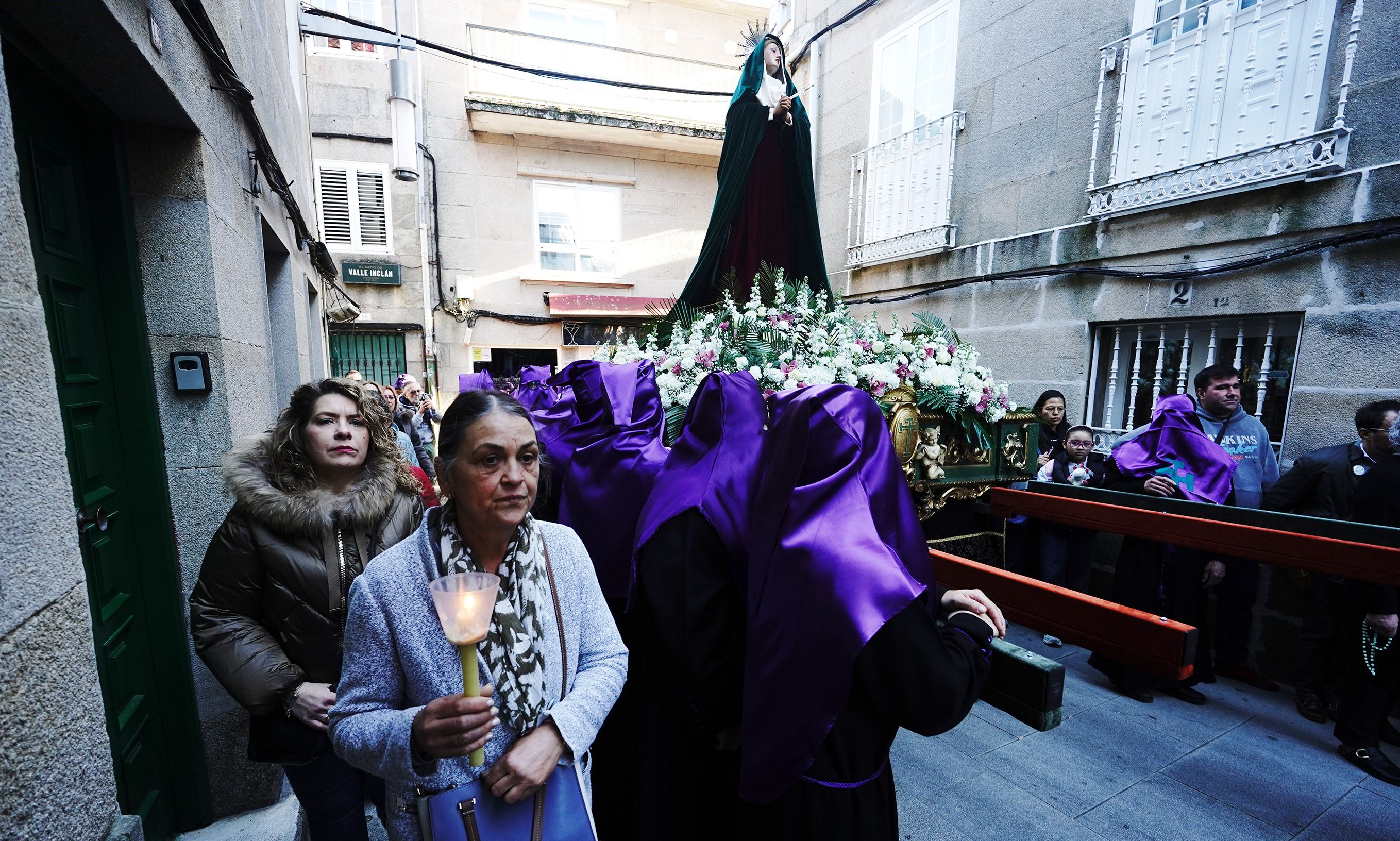 Procesión do 'Encontro' con Viacrucis Penitencial na Semana Santa de Pontevedra