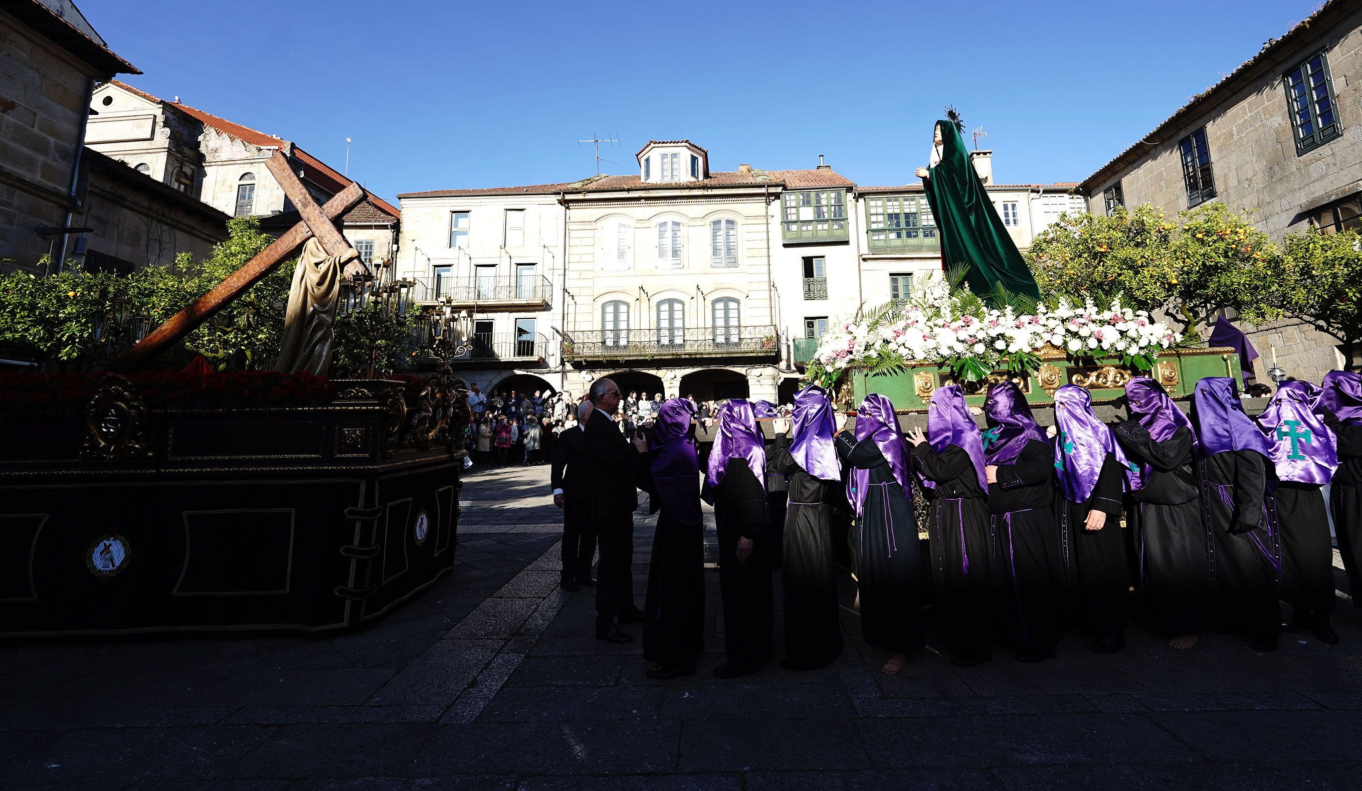 Procesión do 'Encontro' con Viacrucis Penitencial na Semana Santa de Pontevedra