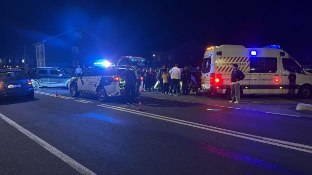 Accidente con un motorista herido en la PO-550 en Castrelo, Cambados