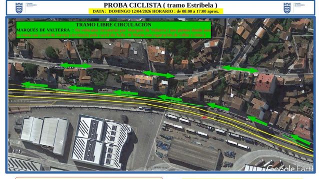 Plan de tráfico na zona de Estribela