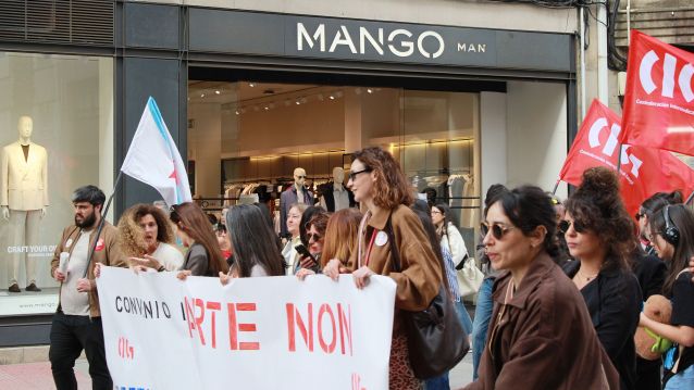 Protesta contra o convenio estatal do comercio téxtil e de calzado