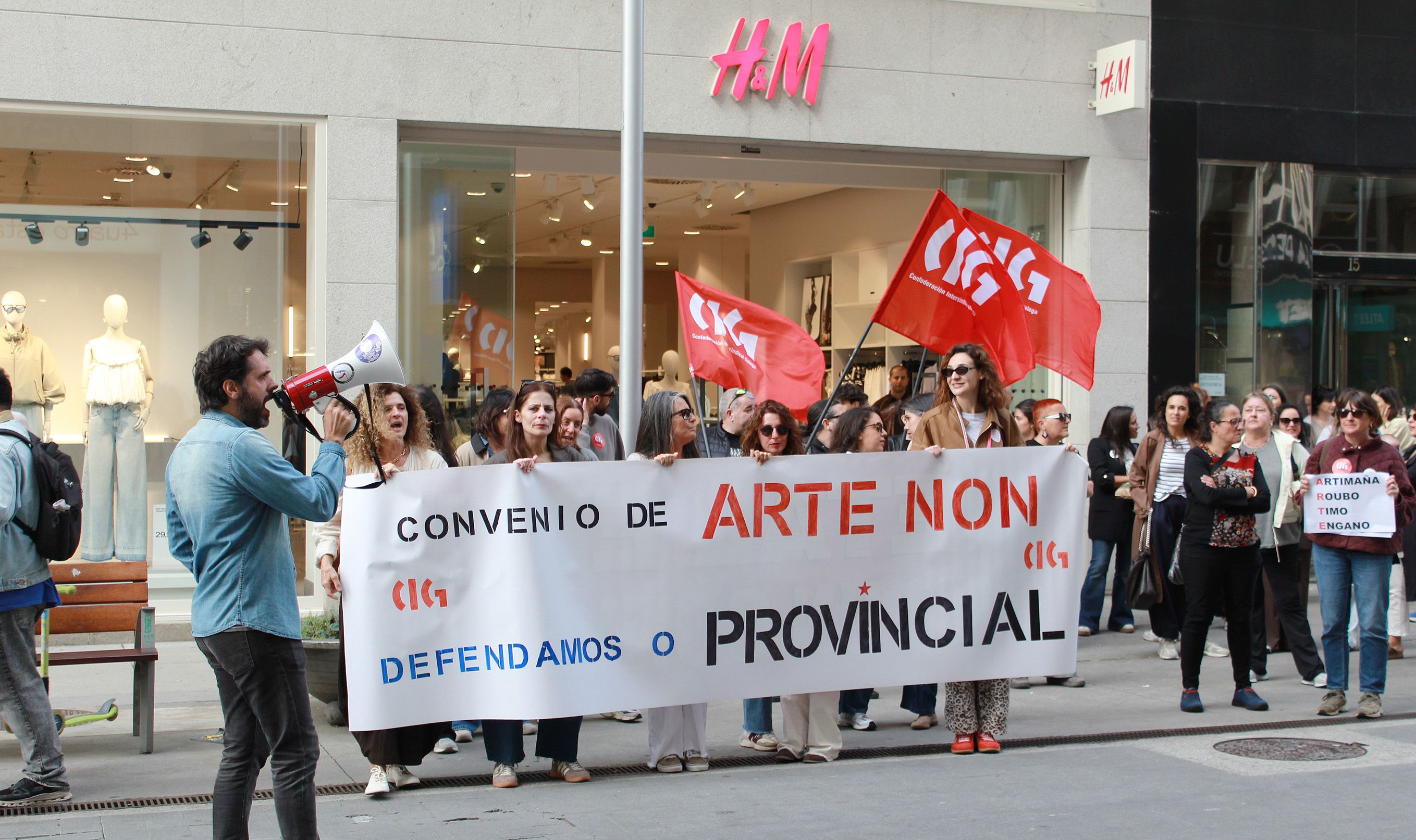 Protesta contra o convenio estatal do comercio téxtil e de calzado