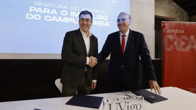 Sinatura do convenio entre a Universidade de Vigo e a Xunta de Galicia polo Campus Crea Sinatura do convenio entre a Universidade de Vigo e a Xunta de Galicia polo Campus Crea