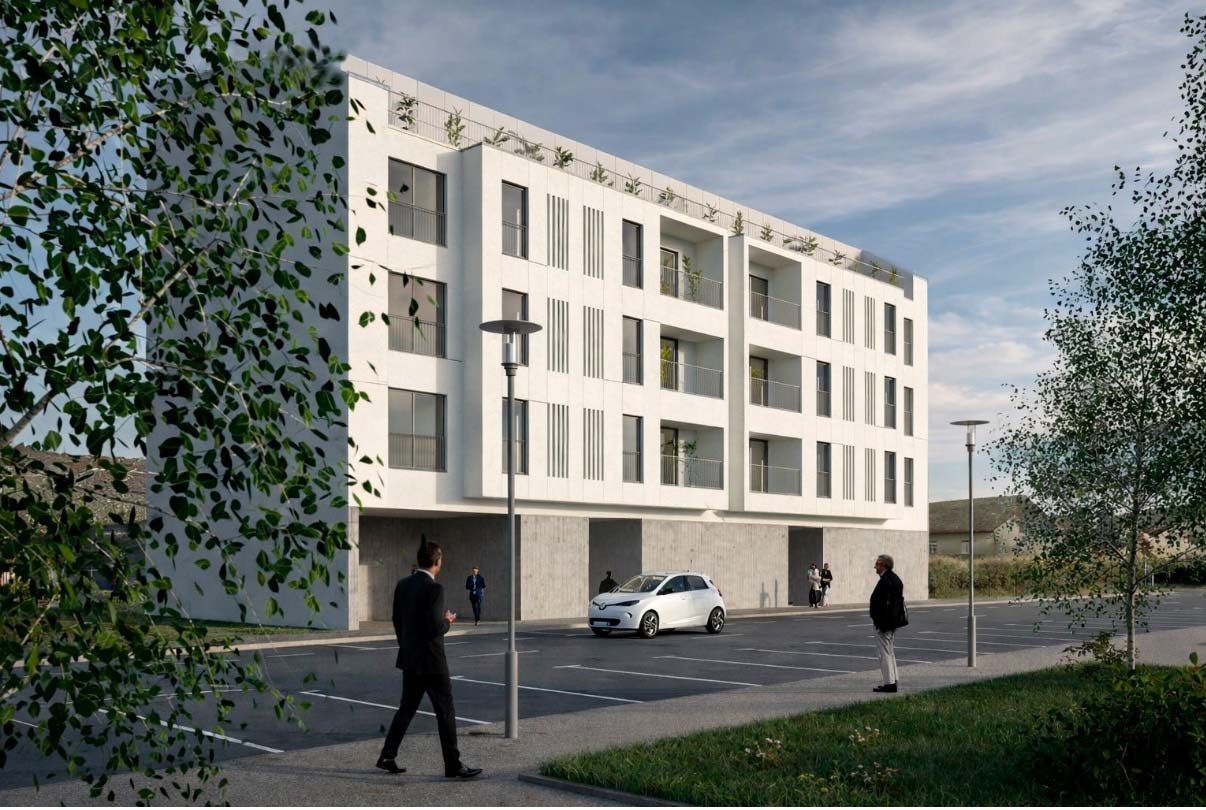 Recreación del edificio proyectado en la rúa das Devesas