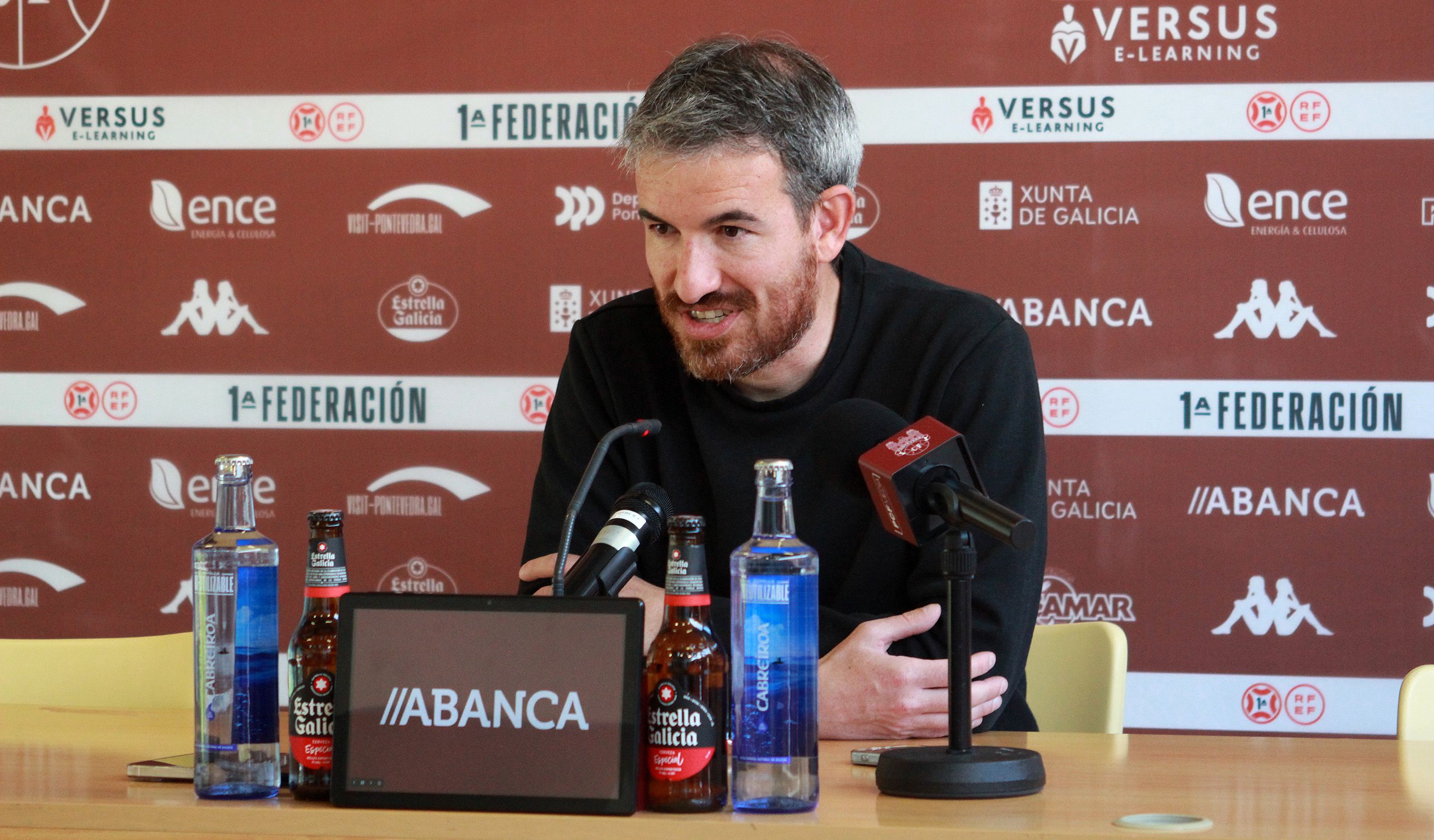 Rubén Domínguez en la rueda de prensa previa al derbi contra el Celta Fortuna