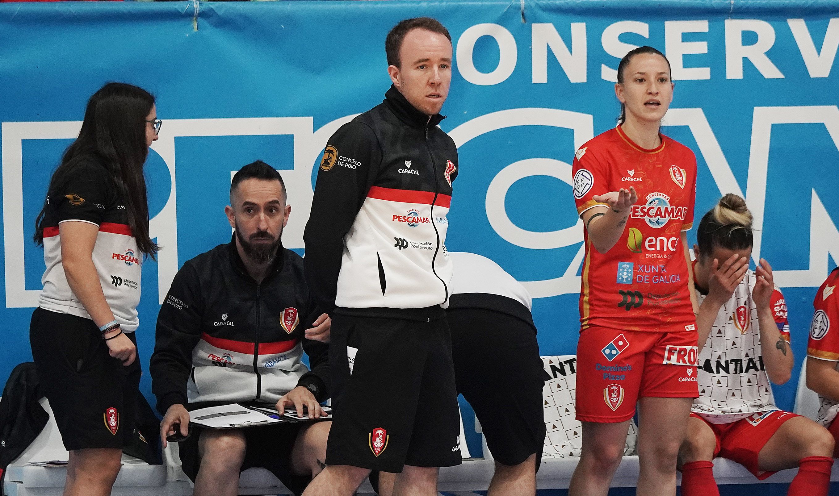Partido de liga entre Poio Pescamar y Ourense Ontime en A Seca
