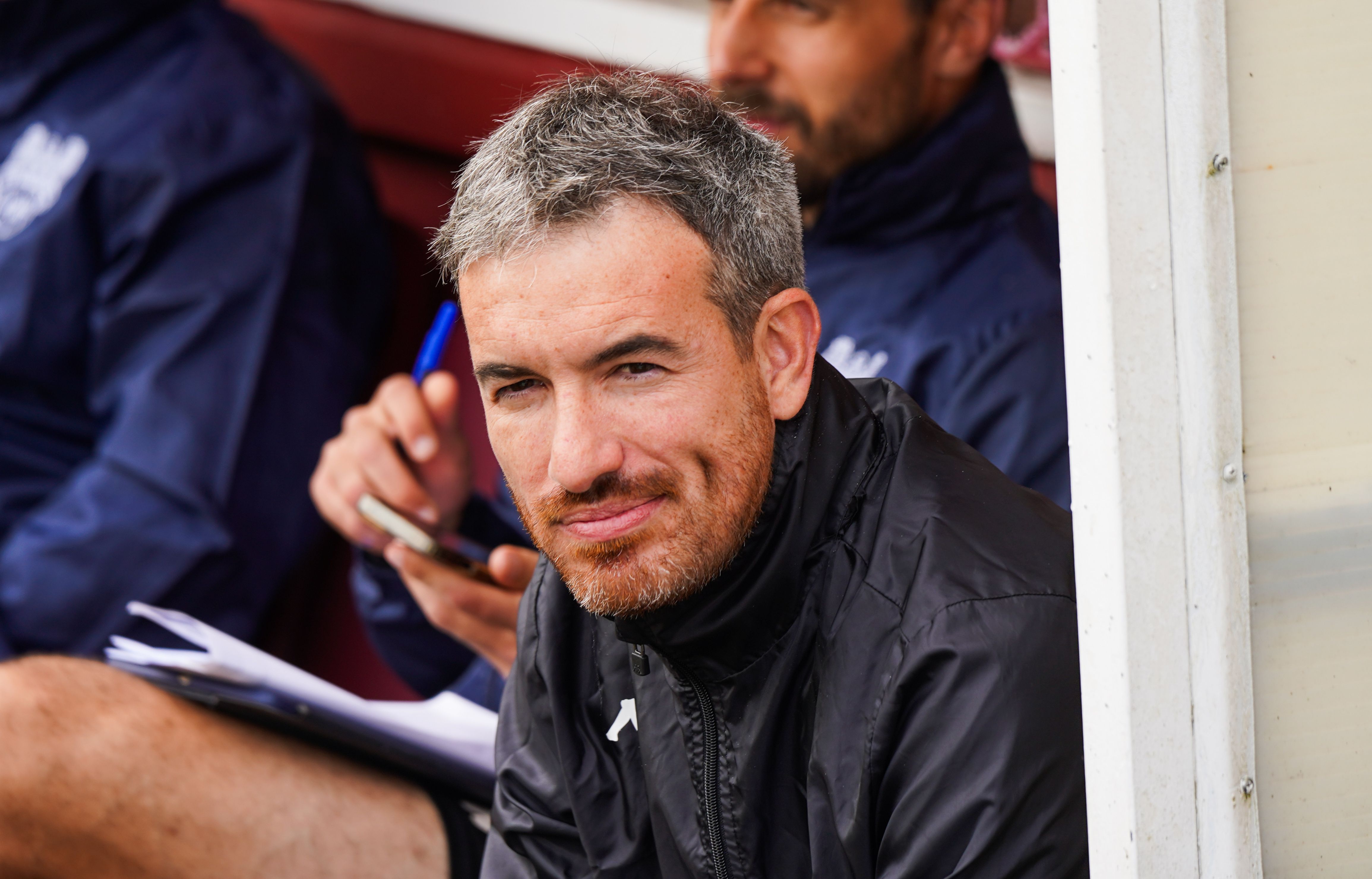 Rubén Domínguez en el partido entre Pontevedra CF y Athletic B en el Municipal de Pasarón
