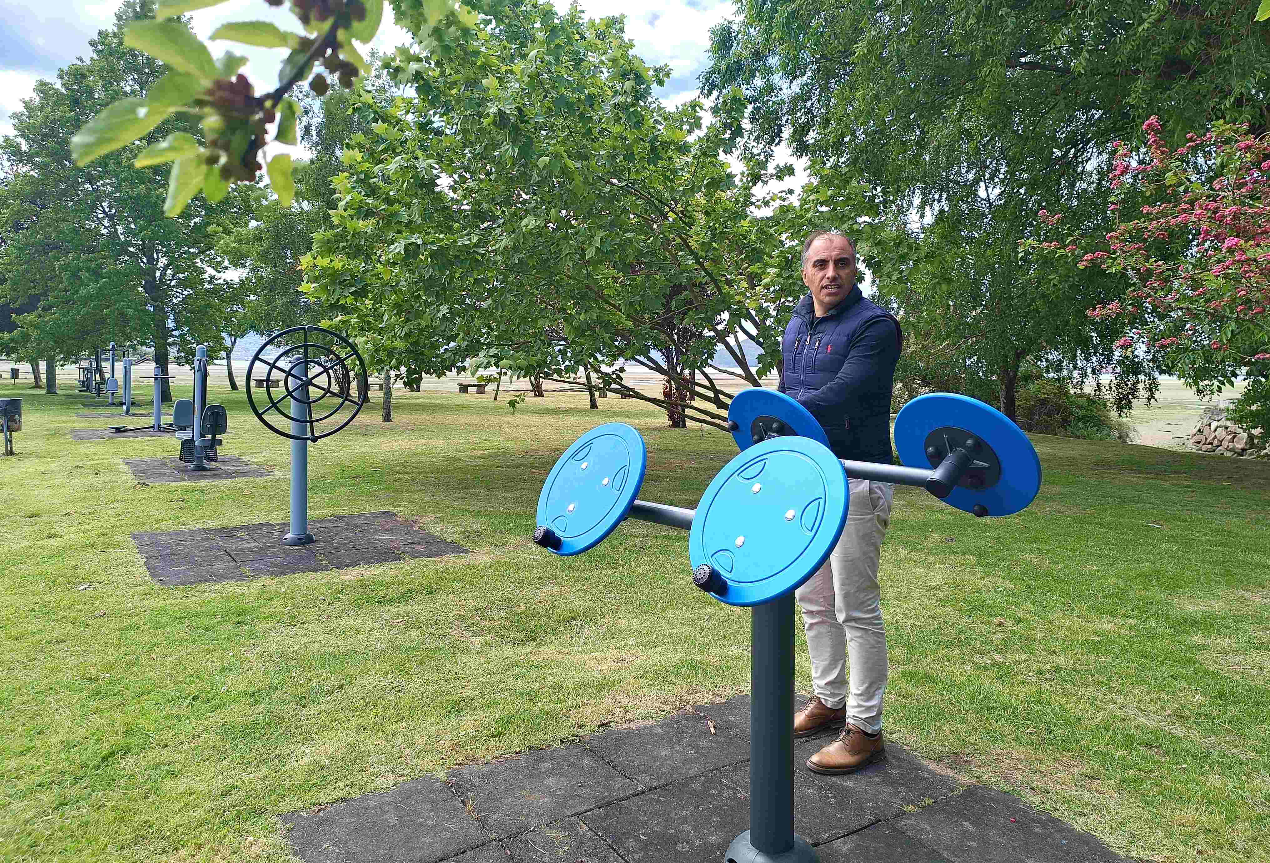 Ángel Moldes en el parque biosaudable de A Seca