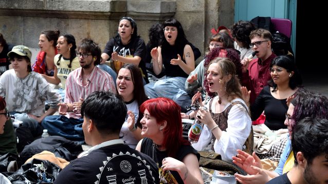 Sentada en Belas Artes para protestar contra el acoso sexual en las aulas