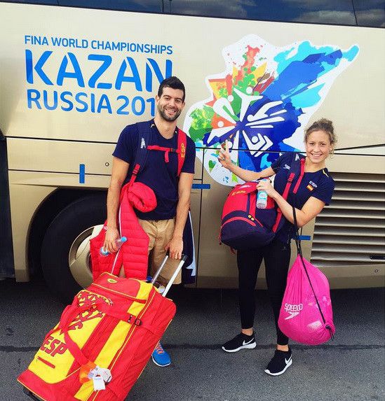 Bea Gómez a su llegada a Kazan