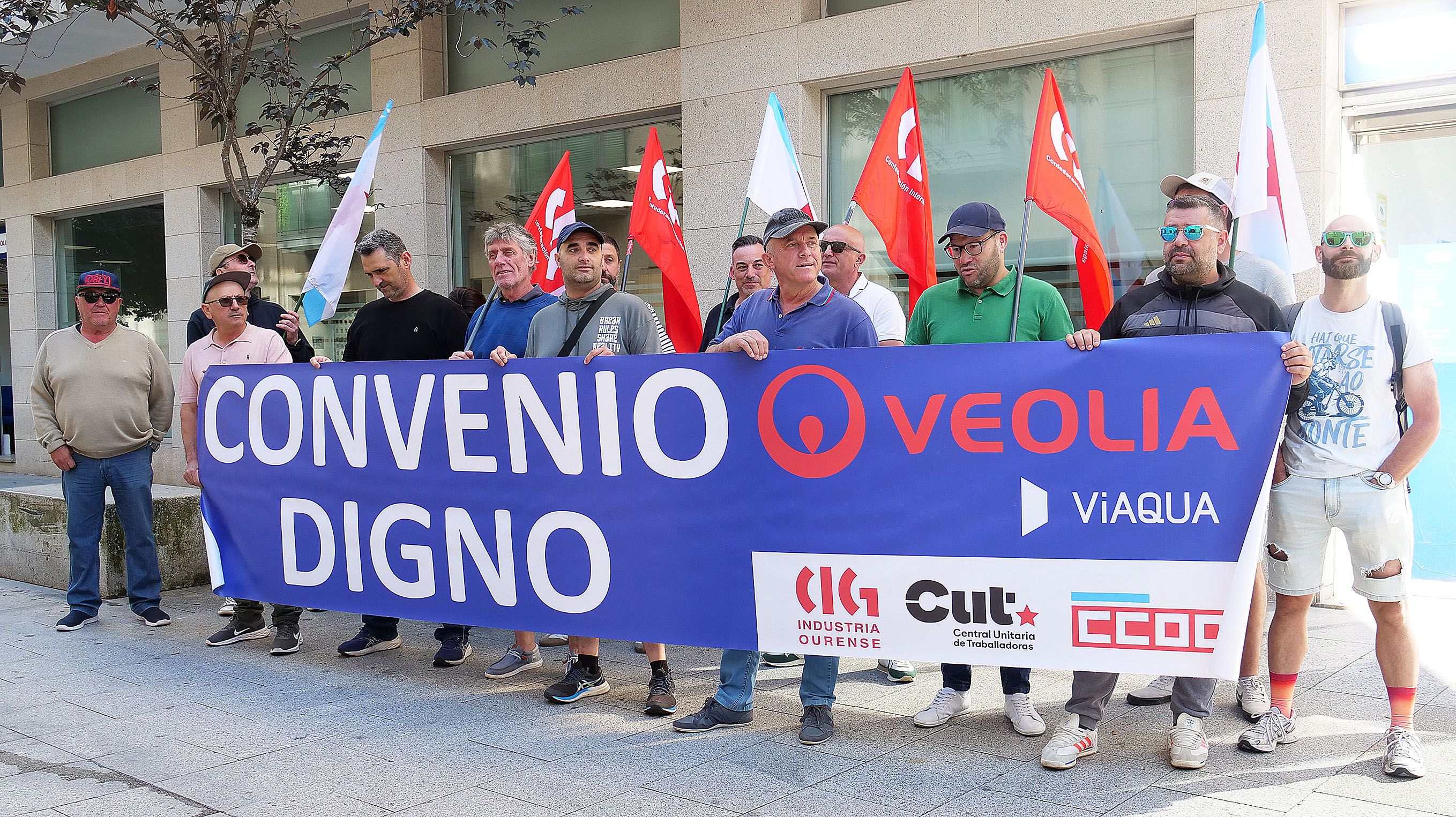 Protesta de los trabajadores de Veolia por un convenio digno