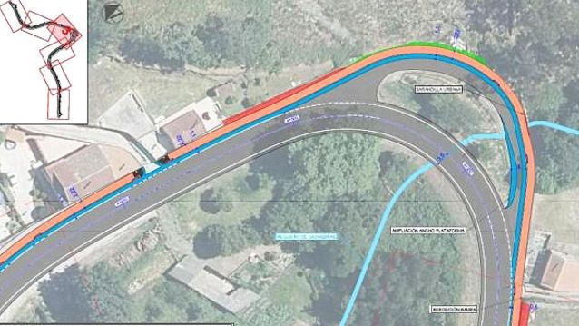 Plano do trazado da senda prevista en Marín Plano do trazado da senda prevista en Marín